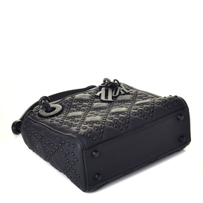 Christian Dior Ultra Matte Calfskin Cannage Studded Mini Supple Lady Dior Black 4 of 9