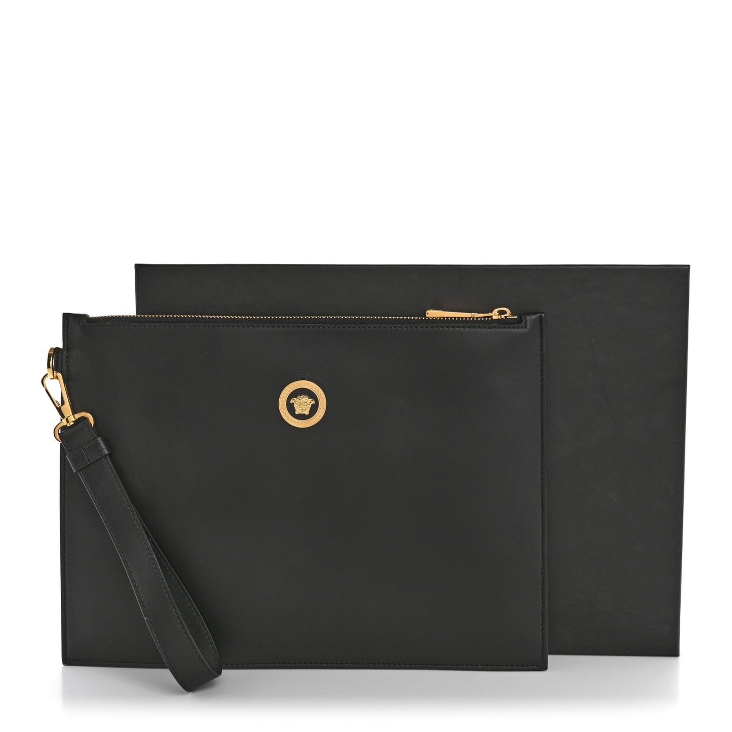Vitello Tribute Icon Wristlet Bag Black