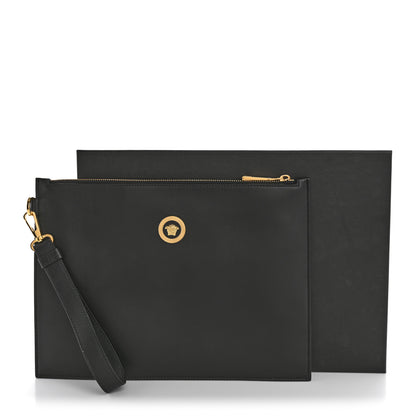 Versace Vitello Tribute Icon Wristlet Bag Black 7 of 7
