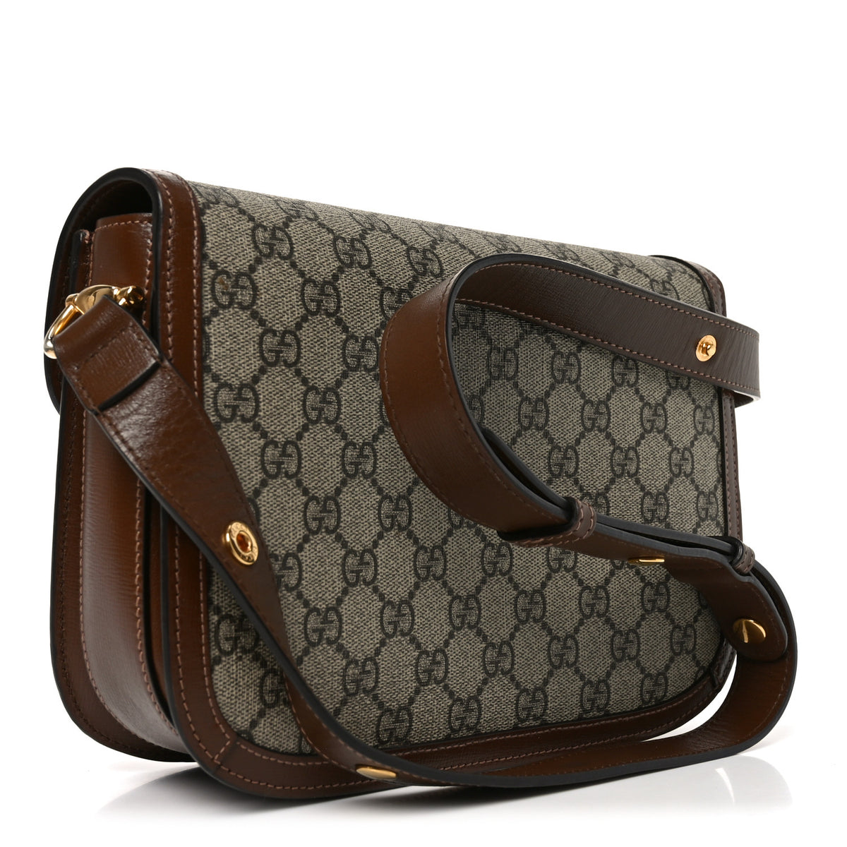 Gucci GG Supreme Monogram Horsebit 1955 Shoulder Bag Beige Brown Sugar 3 of 13