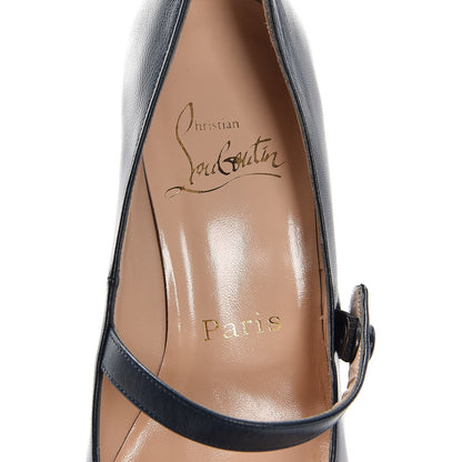 Christian Louboutin Kid Leather Super Wallis 100 Mary Jane Platform Pumps 36.5 Petrolio 7 of 8
