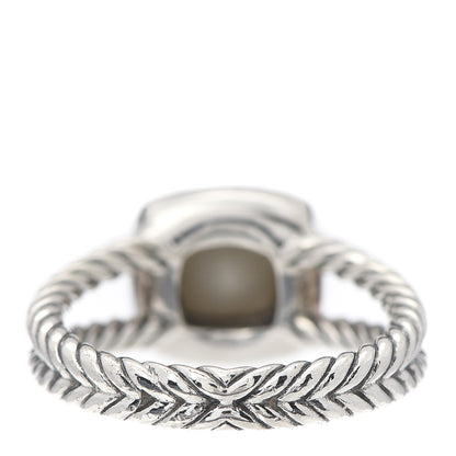 David Yurman Sterling Silver Diamond White Agate 7mm Petite Albion Ring 58 8.25 3 of 4