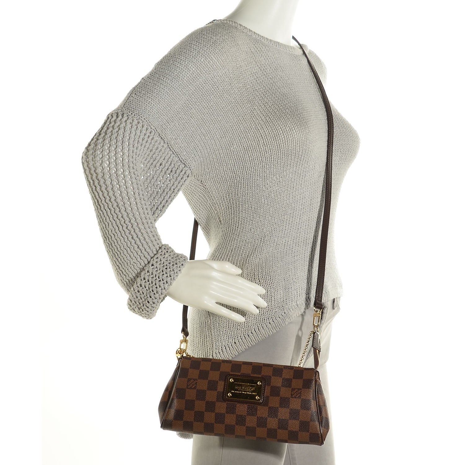 Louis Vuitton Damier Ebene Eva Clutch 2 of 8