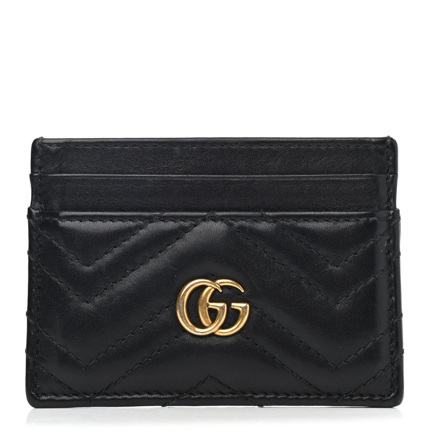 Calfskin Matelasse GG Marmont Card Holder Black