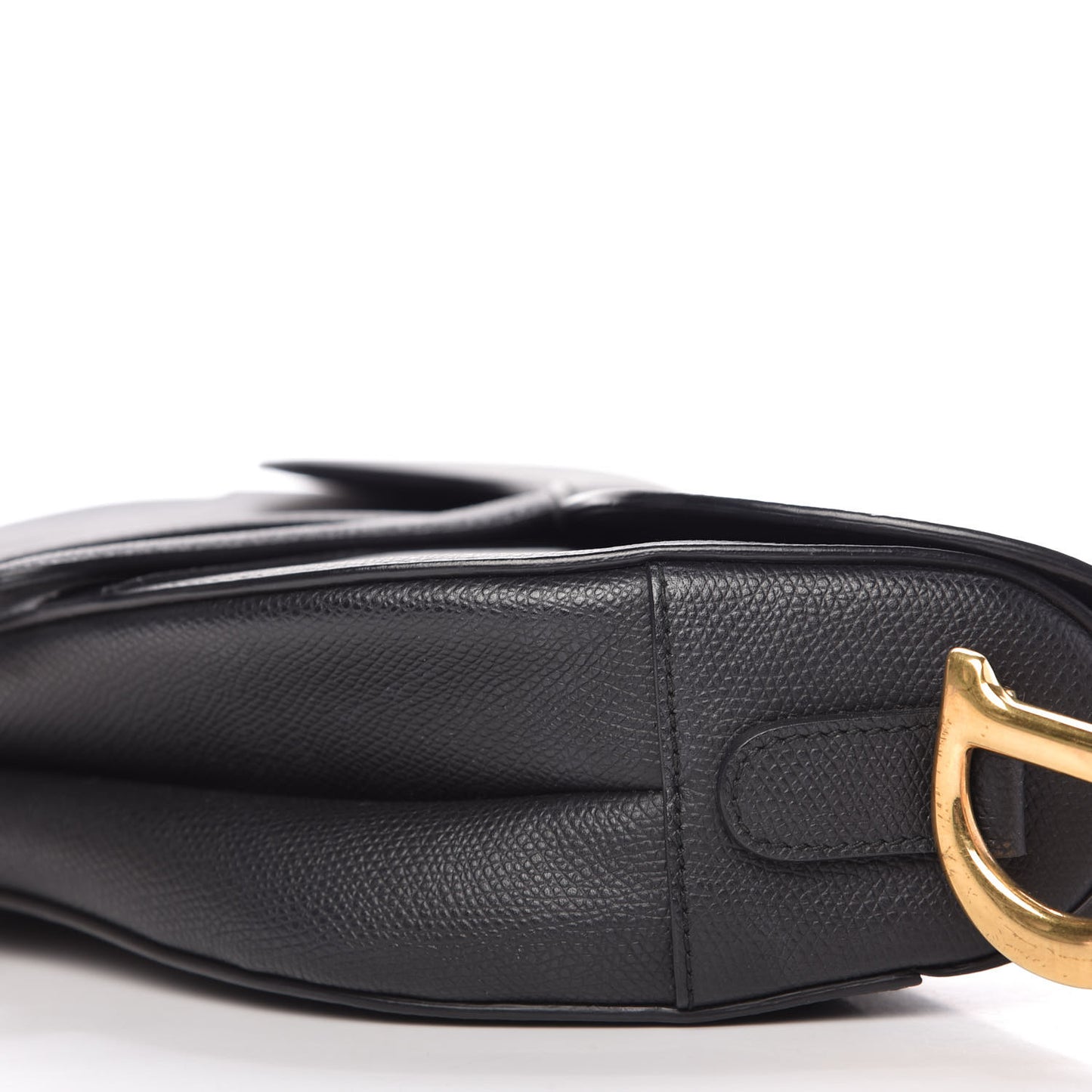 Grained Calfskin Saddle Bag Black