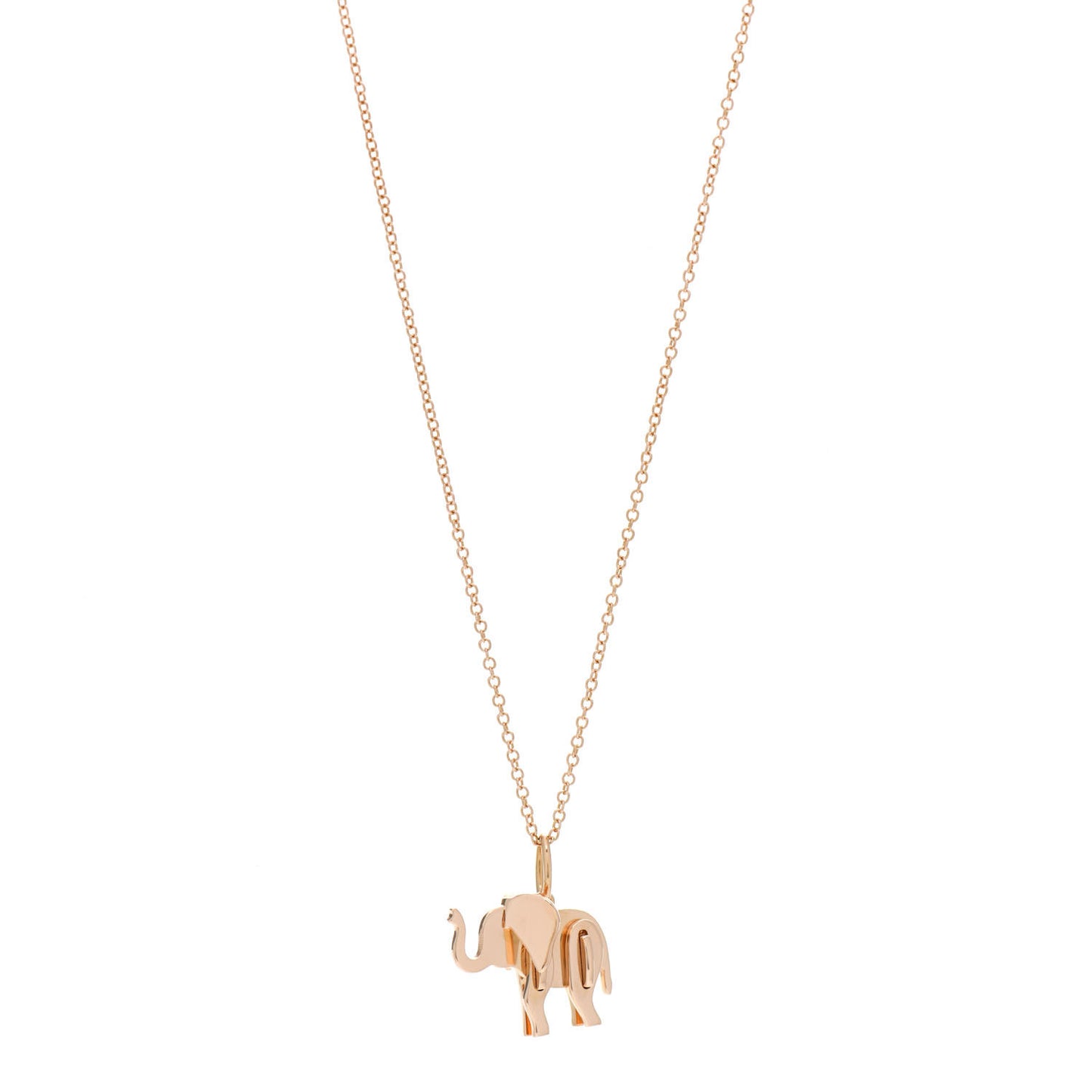 18K Rose Gold Mini Save The Wild Elephant Pendant Necklace