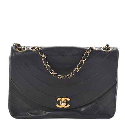 Chanel Lambskin Ribbon Quilted Small Single Flap Black 1 of 16