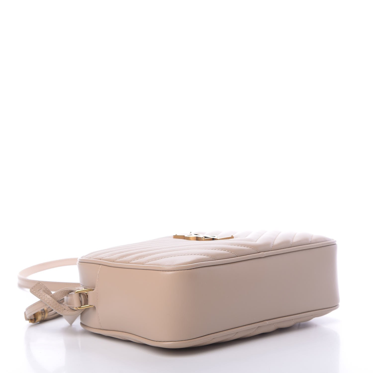Saint Laurent Calfskin Matelasse Monogram Lou Camera Bag Dark Beige 4 of 10