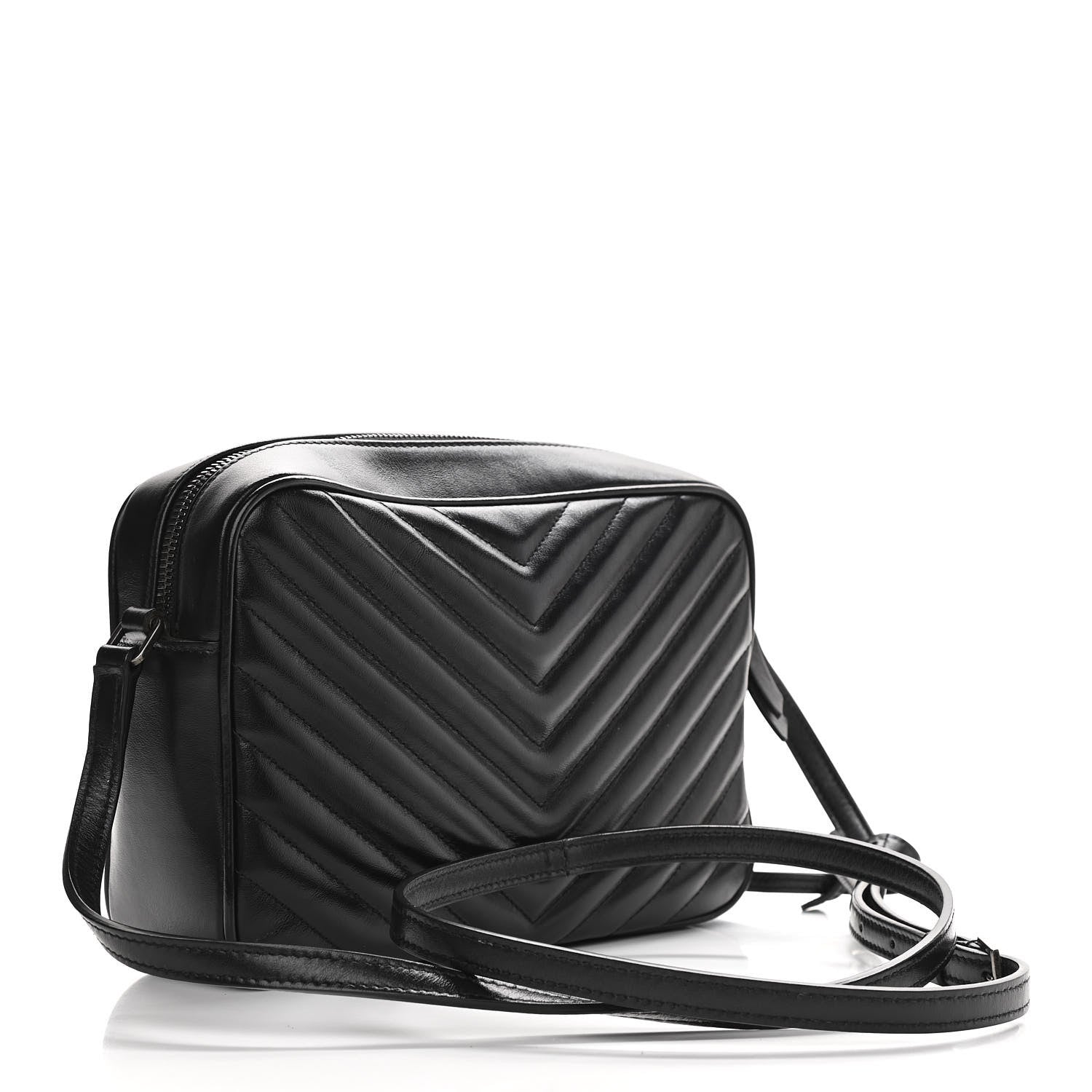 Saint Laurent Calfskin Matelasse Monogram Lou Camera Bag Black 3 of 12
