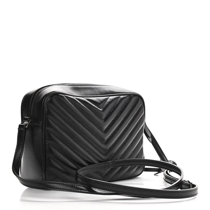 Saint Laurent Calfskin Matelasse Monogram Lou Camera Bag Black 3 of 12