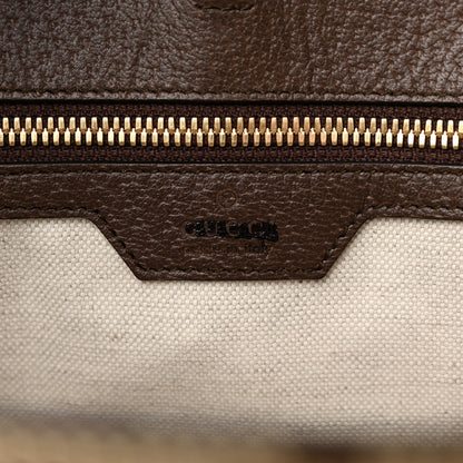 Gucci Monogram Jumbo GG Textured Dollar Calfskin Web Tote Bag Camel Ebony New Acero 6 of 10