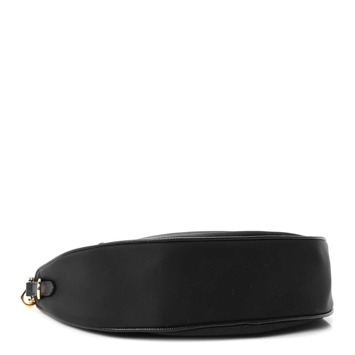 Re-Nylon Saffiano Demi-lune Shoulder Bag Black