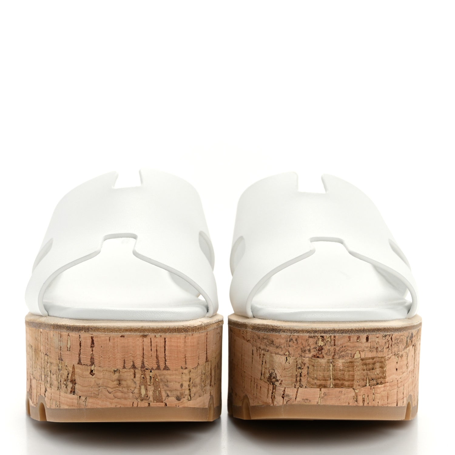 Hermes Calfskin Cork Eze 30 Sandals 37 White 3 of 10