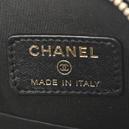 Chanel Calfskin Quilted Pearl Round Clutch With Chain Black 5 of 9