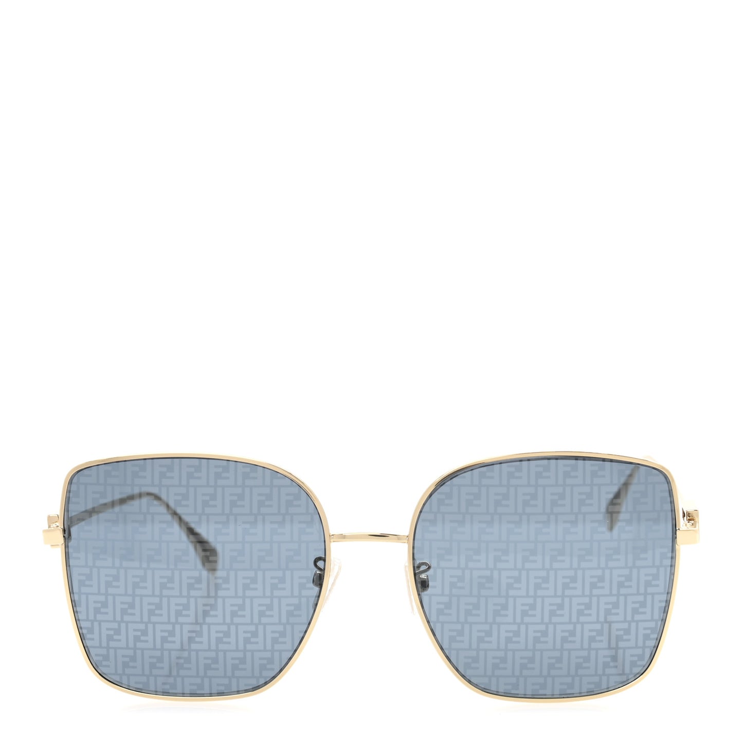 Metal Square Sunglasses FE40013U Gold Brown