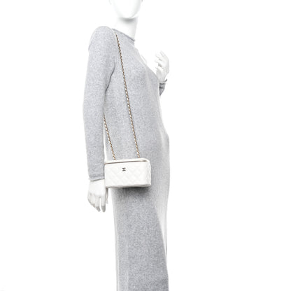 Chanel Caviar Quilted Small Vanity Case With Chain White 2 of 11