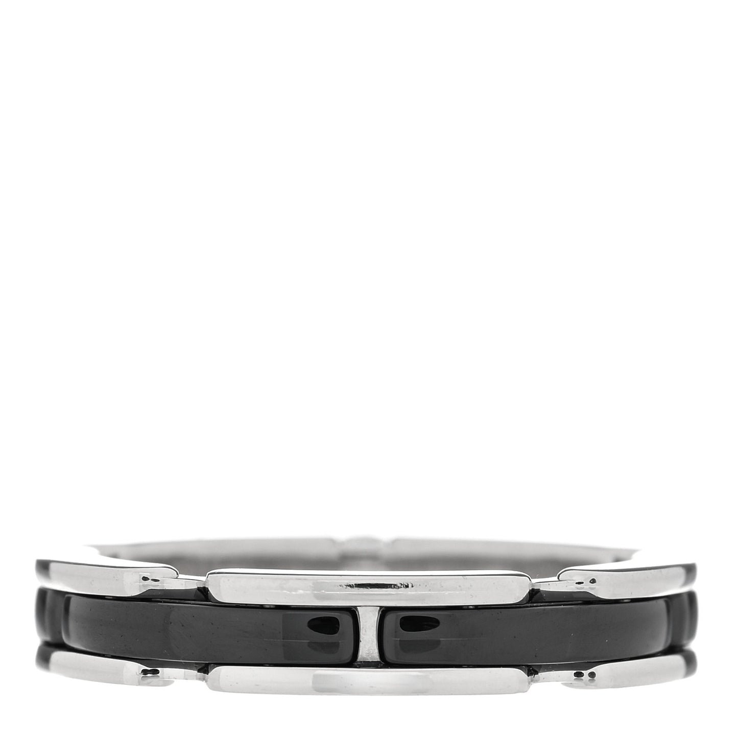 18K White Gold Ceramic Diamond Slim Ultra Ring 55 7.25 Black