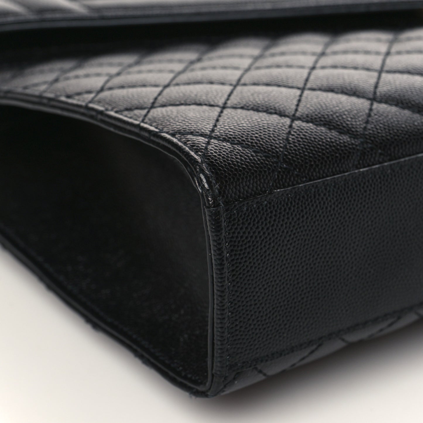Grain De Poudre Textured Mixed Matelasse Large Triquilt Monogram Satchel Black