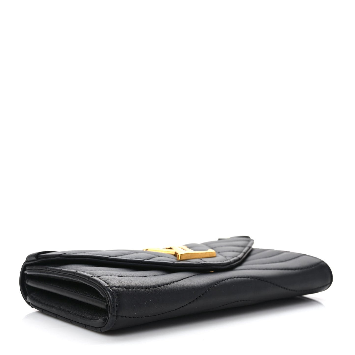 Calfskin New Wave Long Wallet Black