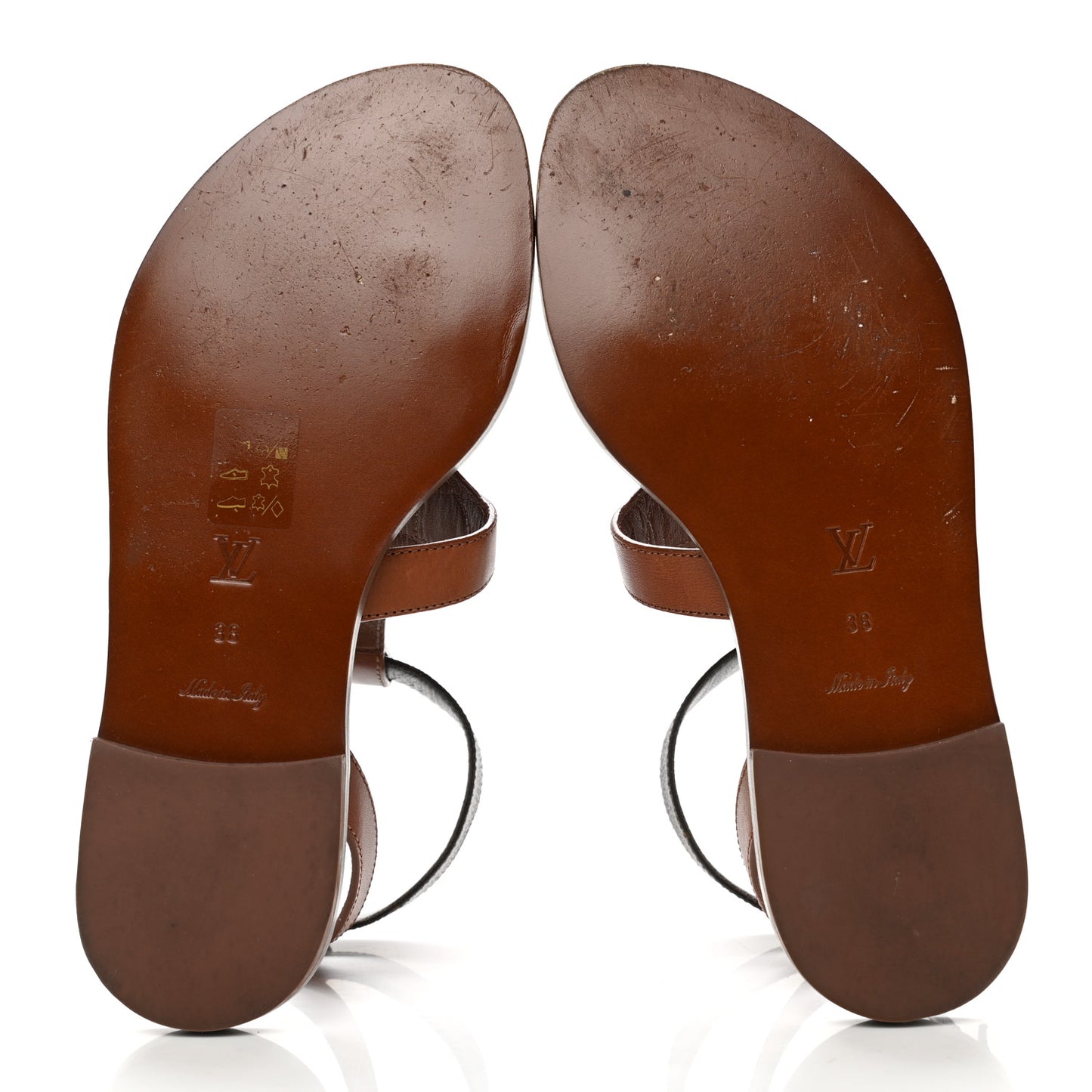 Calfskin Game On Playful Flat Sandals 38 Brown