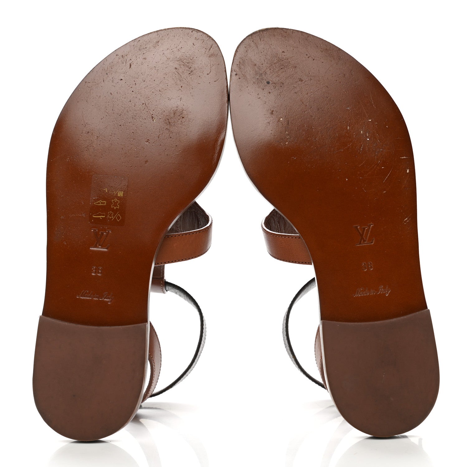 Louis Vuitton Calfskin Game On Playful Flat Sandals 38 Brown 5 of 8