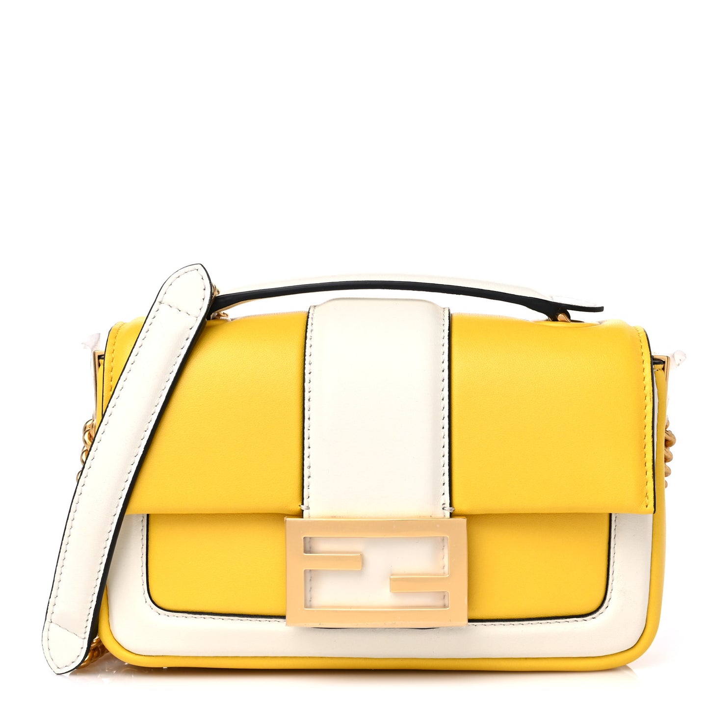 Nappa Apolo Bi-Color Mini Chain Baguette Limone White Ice