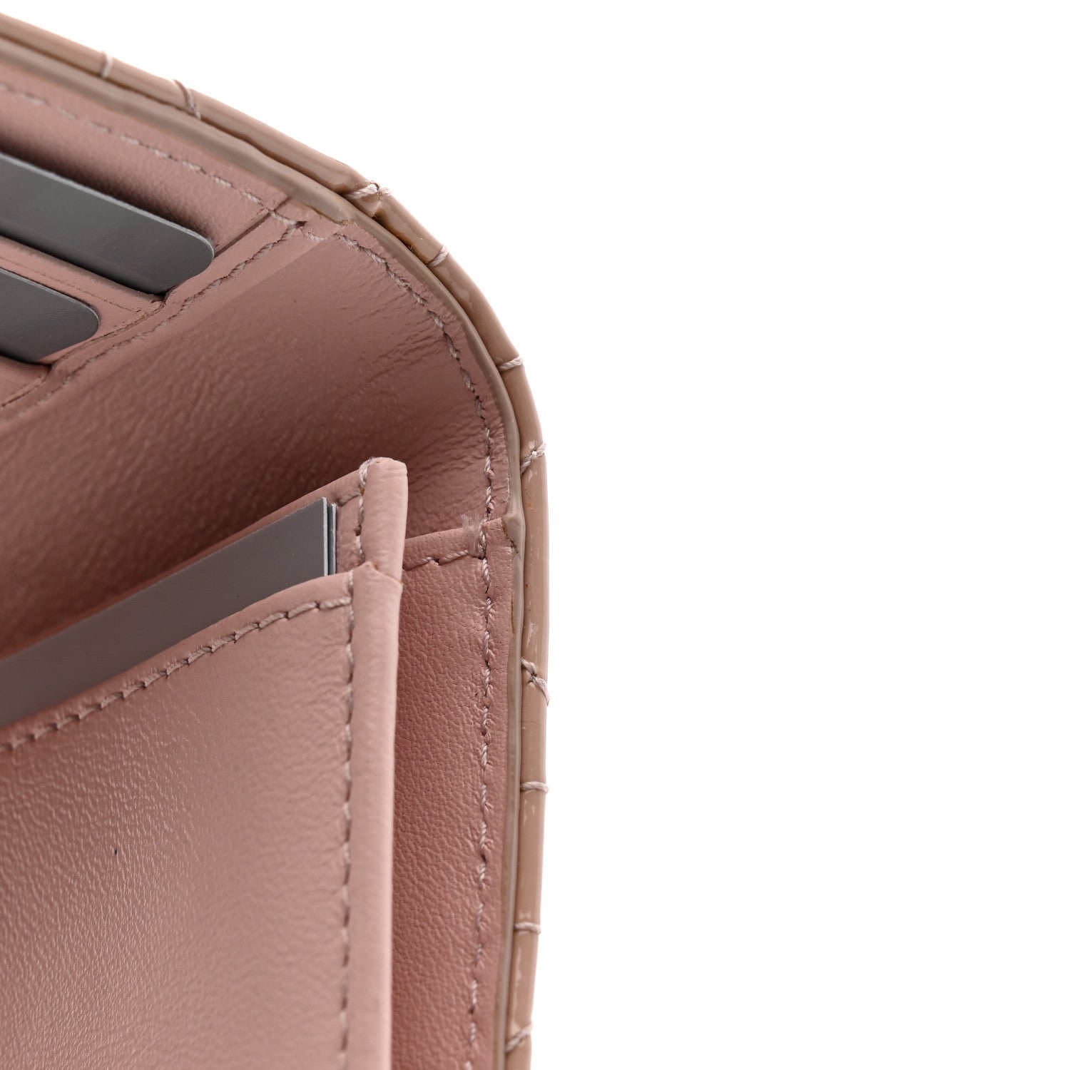 Christian Dior Patent Cannage Lady Dior Bloom Card Holder Rose