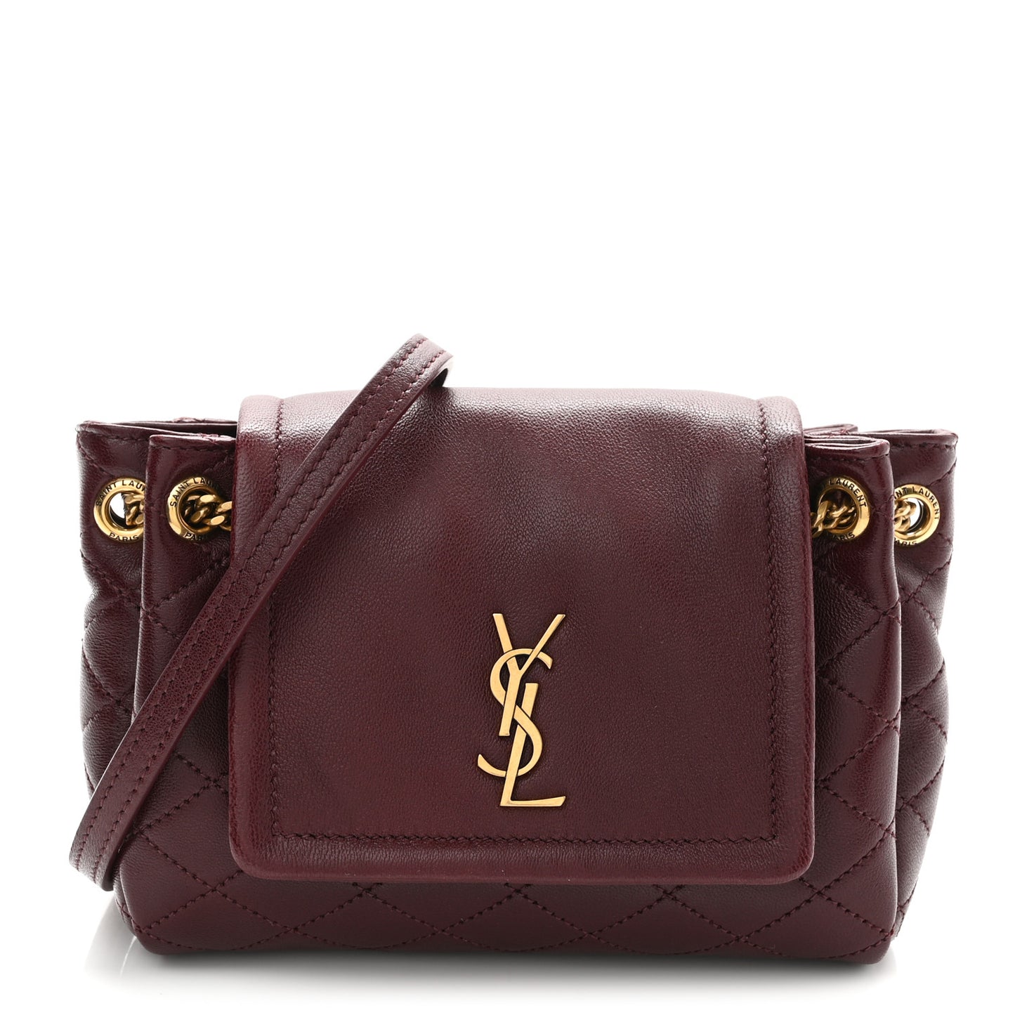 Lambskin Quilted Monogram Mini Nolita Rouge Cabernet