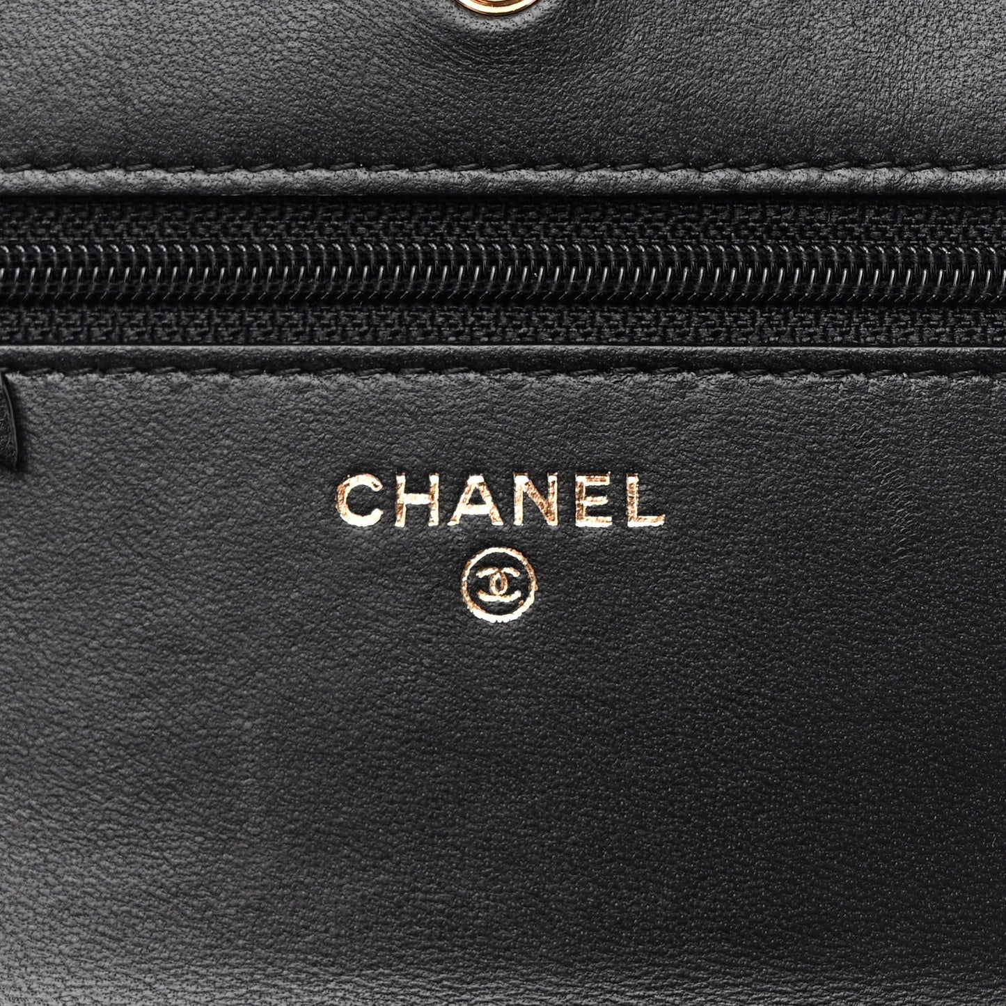 Lambskin Quilted Wallet On Chain WOC Black