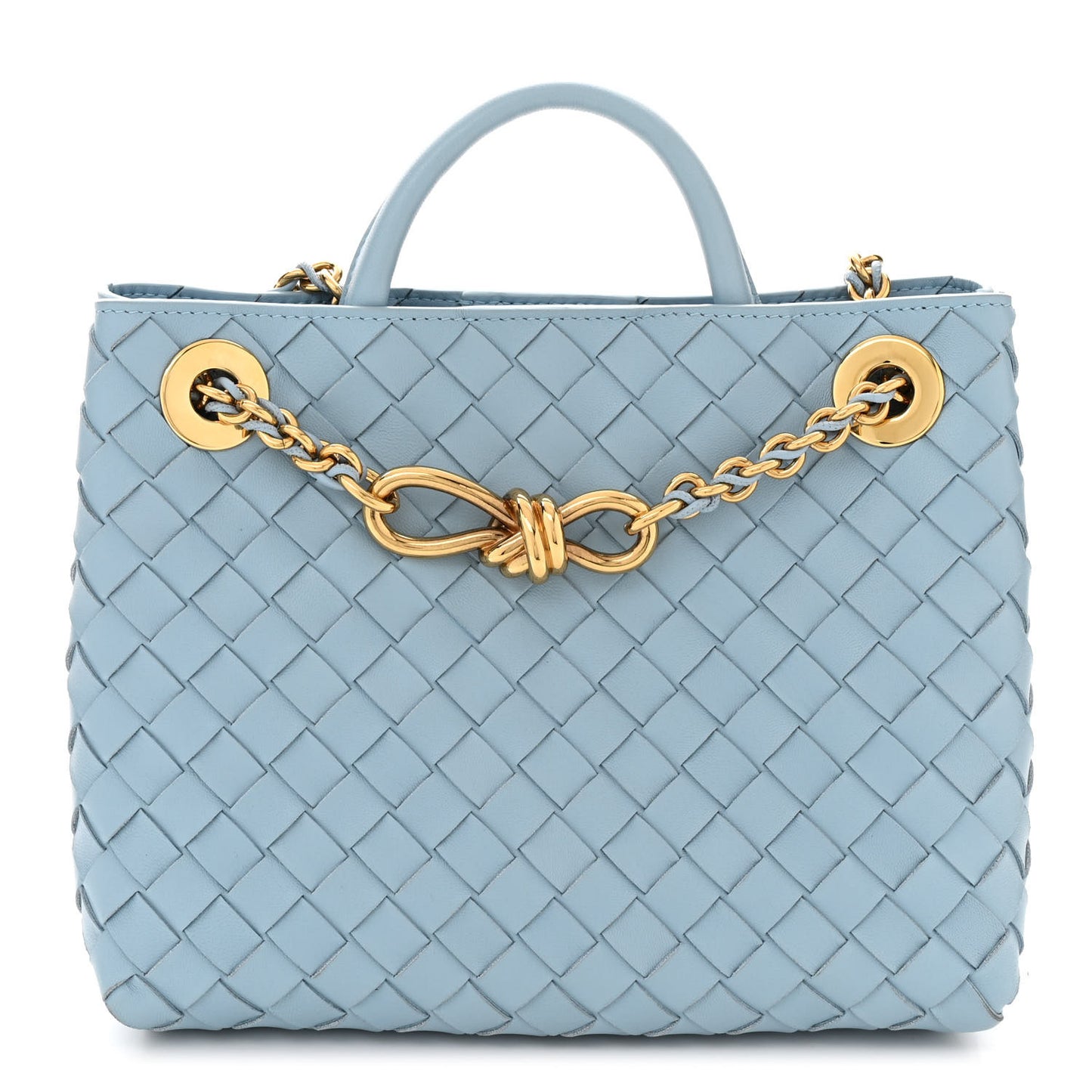 Nappa Intrecciato Small Andiamo With Chain Shoulder Bag Ice