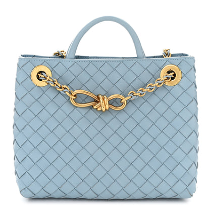 Bottega Veneta Nappa Intrecciato Small Andiamo With Chain Shoulder Bag Ice 1 of 9