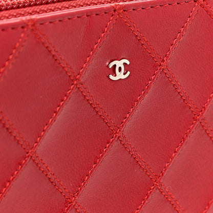 Chanel Lambskin Diamond Stitch Pochette Red 11 of 14
