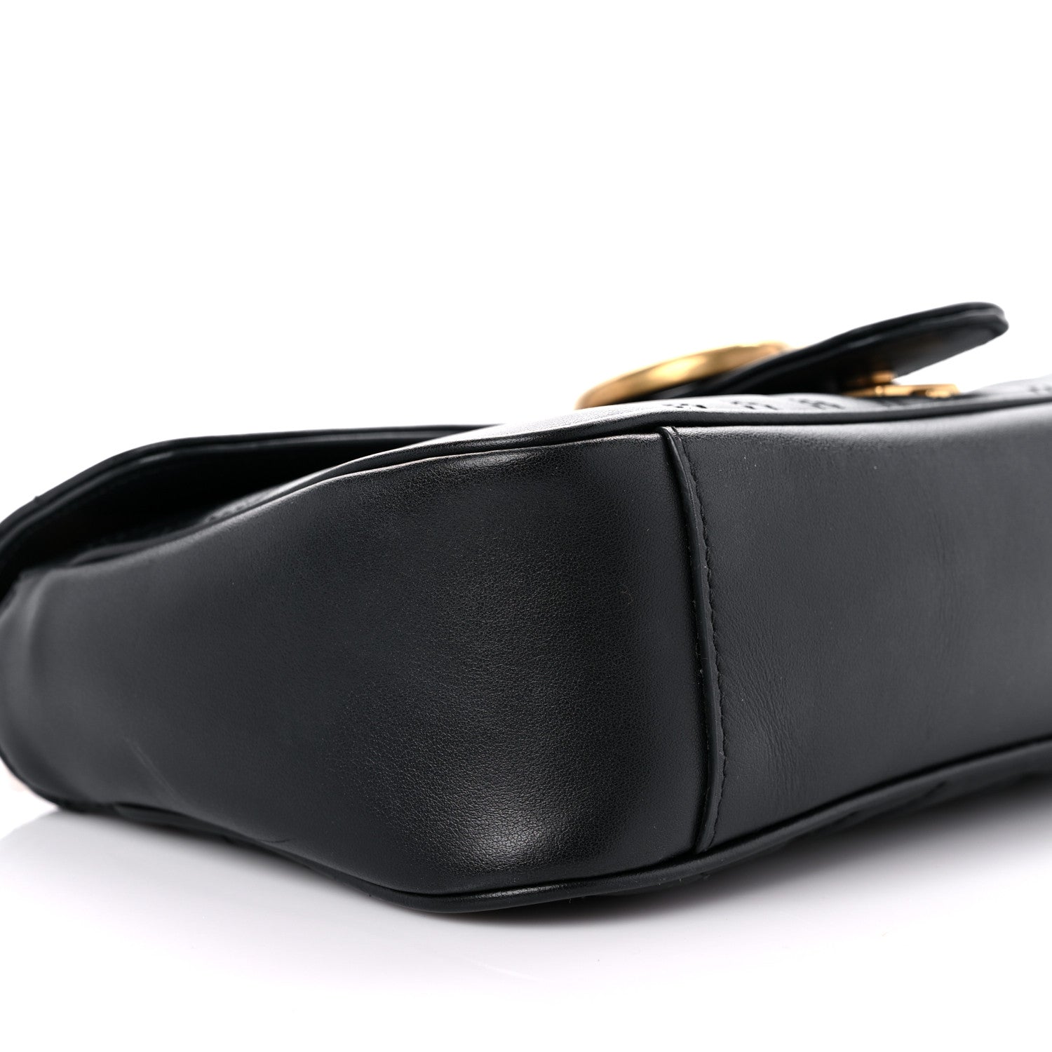 Gucci Calfskin Matelasse Small GG Marmont Shoulder Bag Black 8 of 12