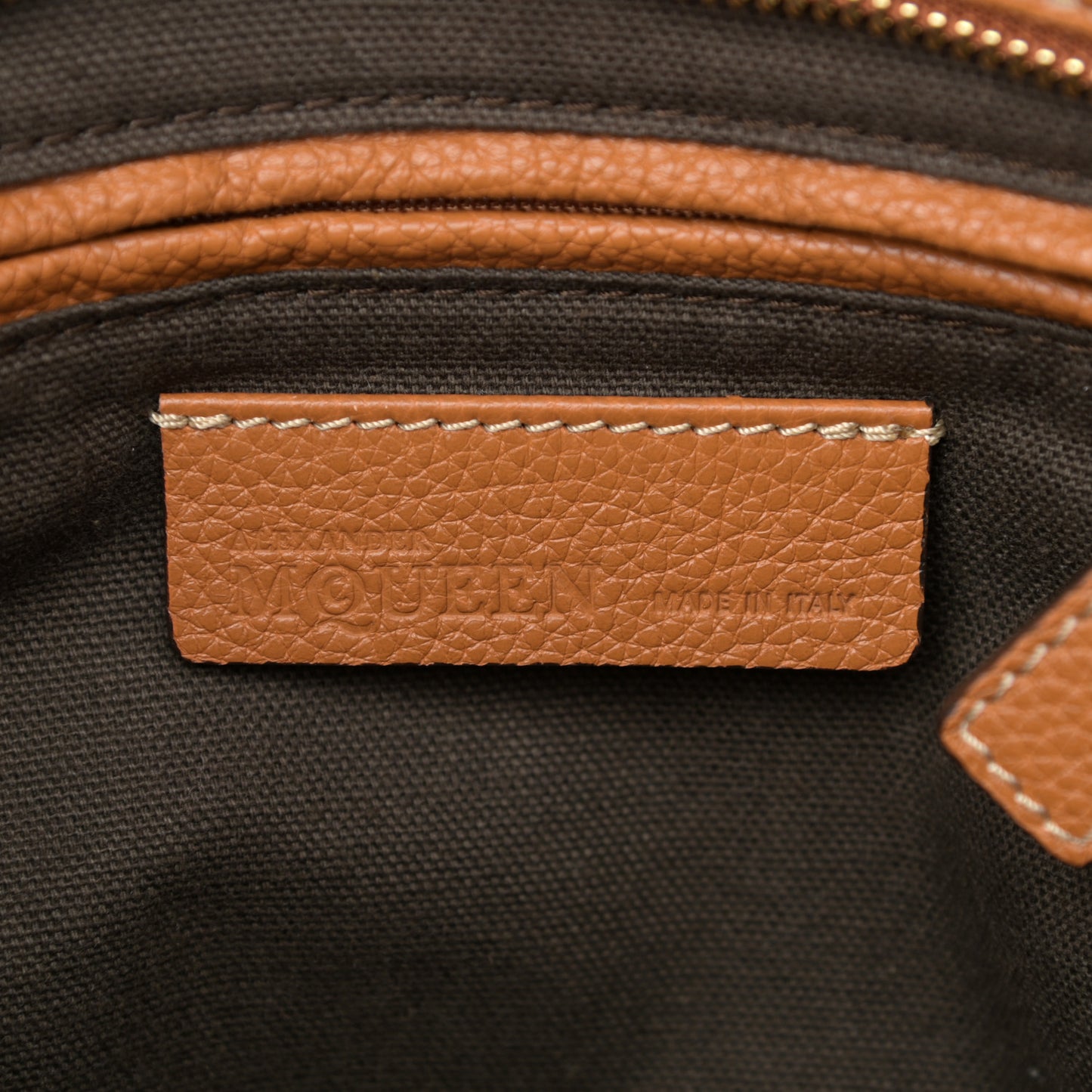 Pebbled Calfskin Small Skull Padlock Zip Around Tote Camel