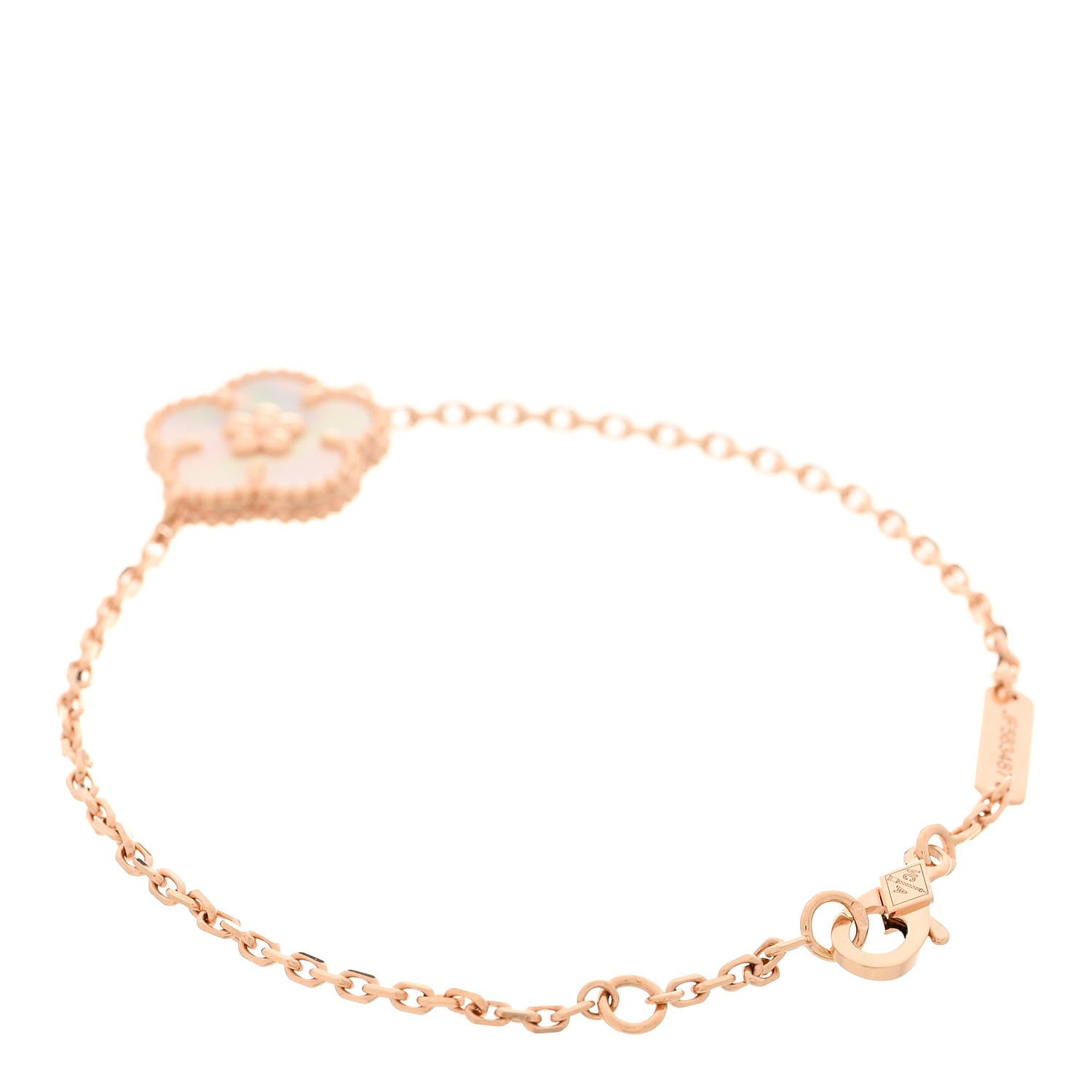 Van Cleef & Arpels 18K Rose Gold Mother Of Pearl Lucky Spring Plum Blossom Bracelet 2 of 6