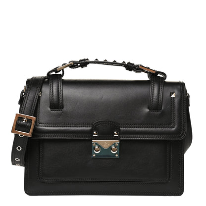 Valentino Garavani Vitello Medium Rockstud Cabana Top Handle Satchel Black 1 of 10