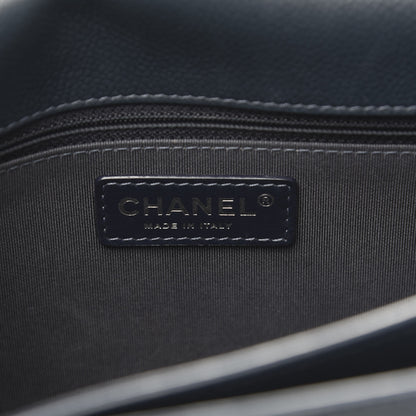 Chanel Grained Calfskin Quilted Large CC Box Flap Blue 6 of 11