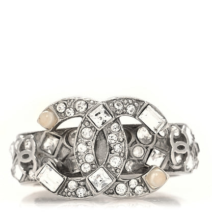 Chanel Crystal CC Ring 6 Silver 1 of 4