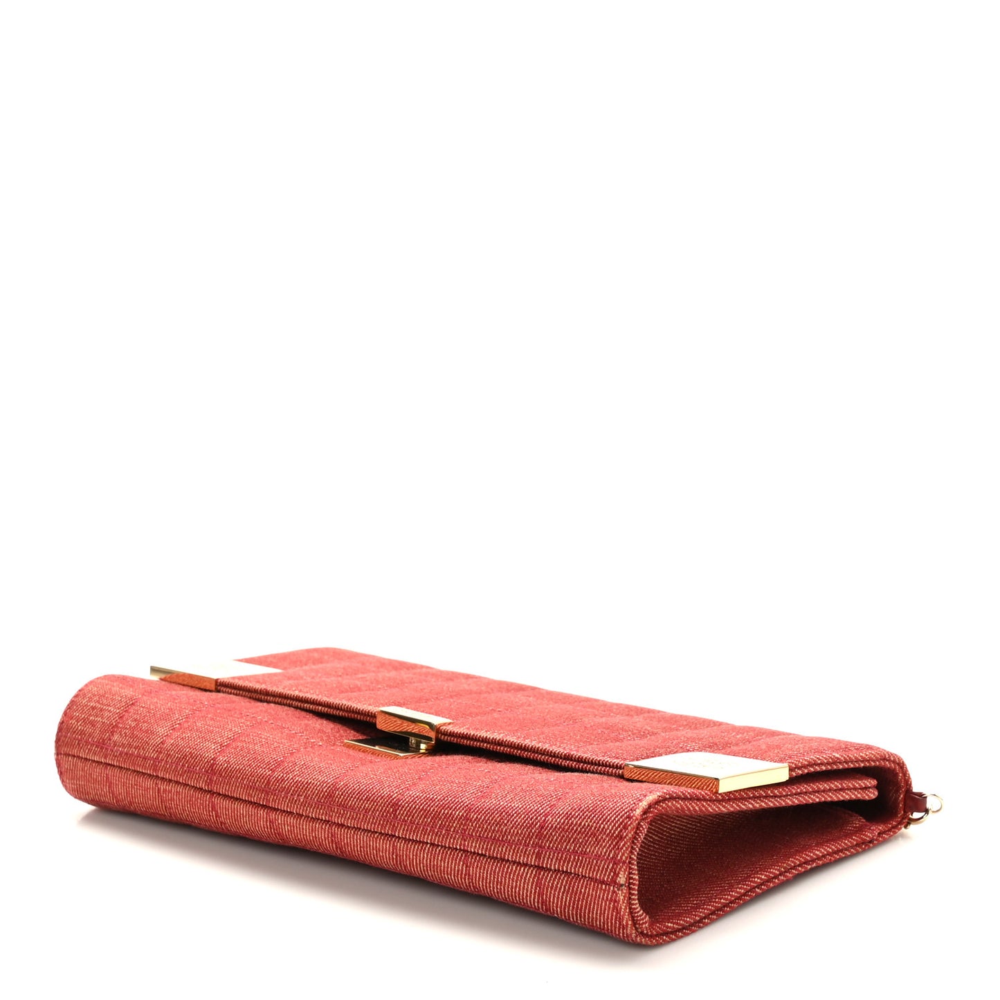 Denim Chocolate Bar Flap Red