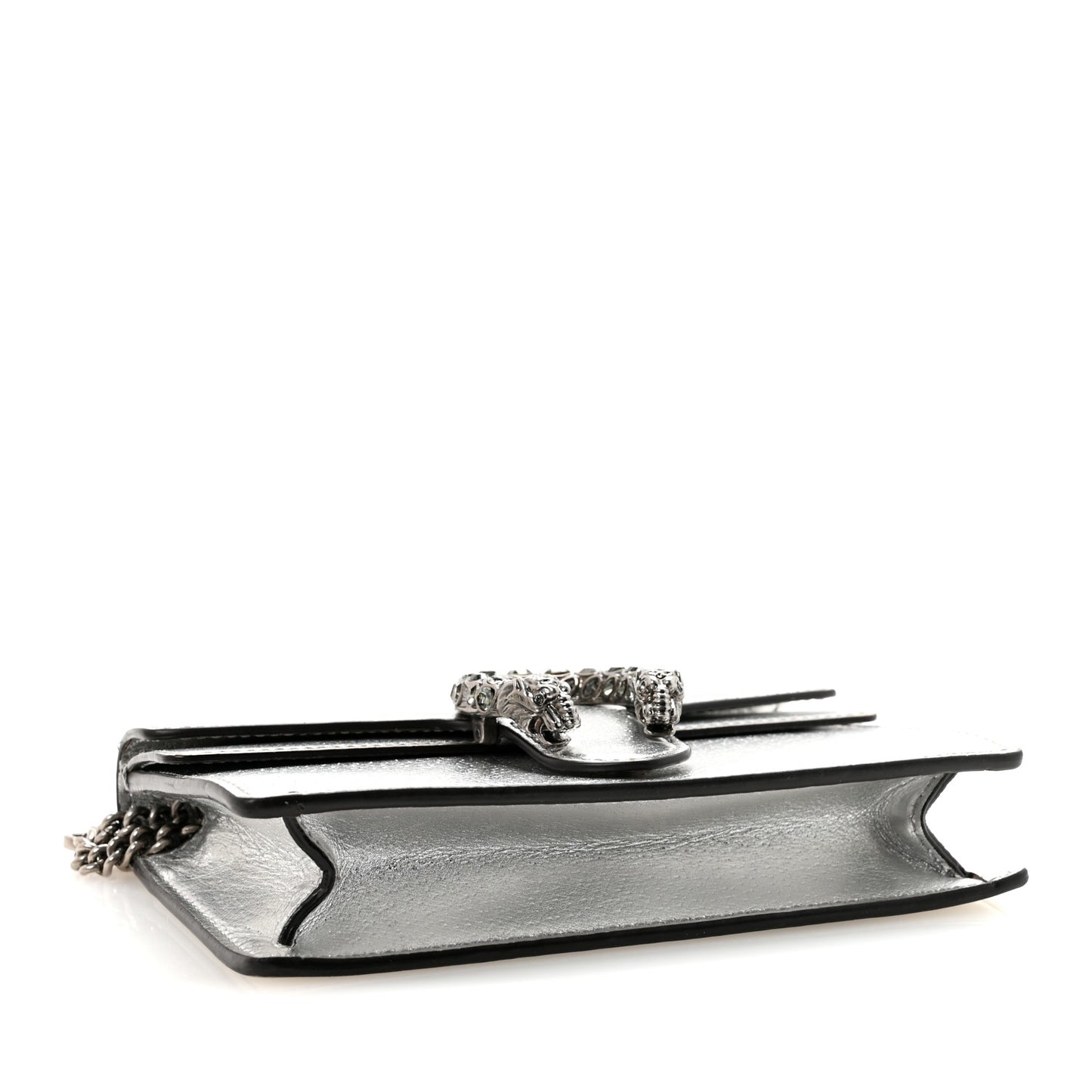 Metallic Calfskin Super Mini Dionysus Shoulder Bag Silver