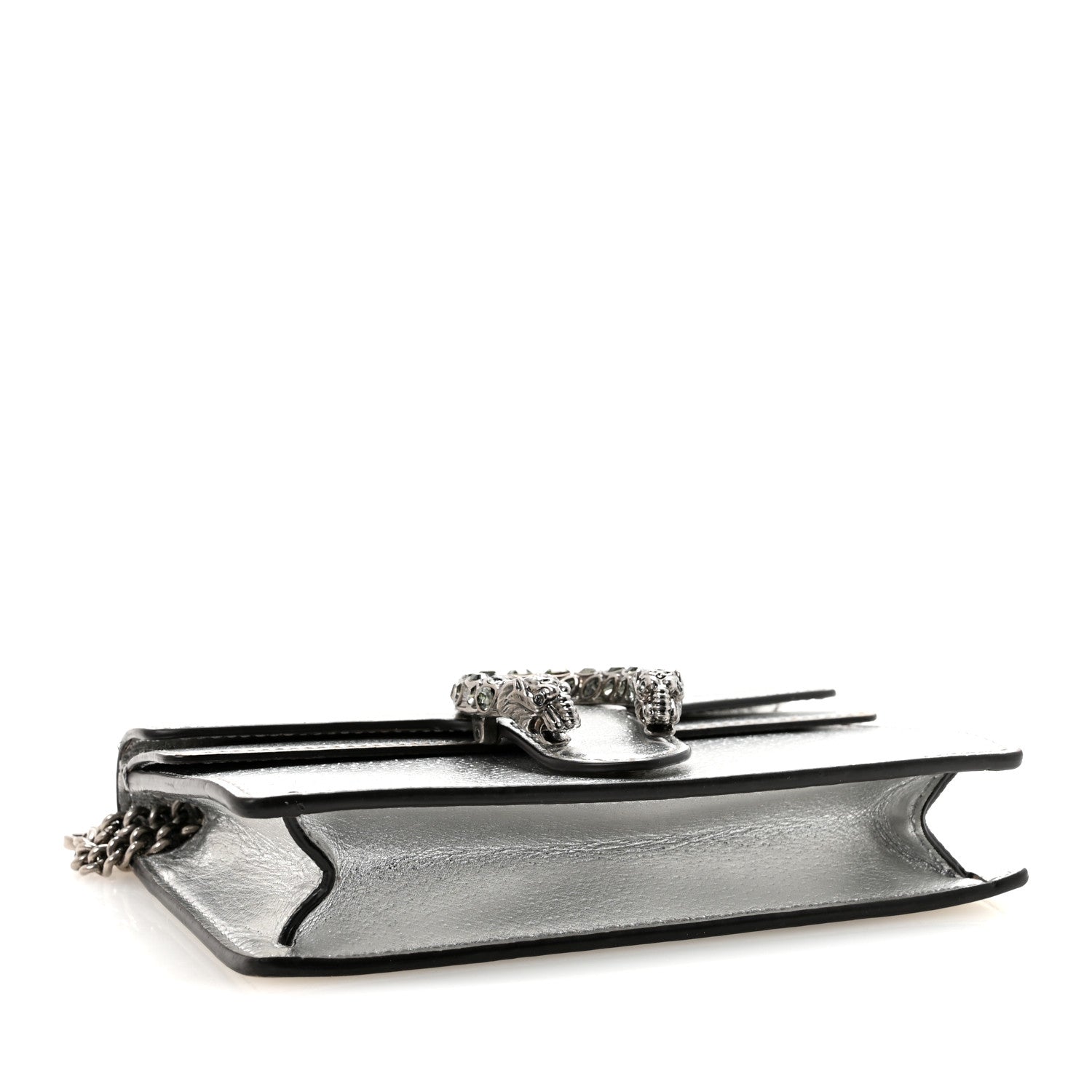 Gucci Metallic Calfskin Super Mini Dionysus Shoulder Bag Silver 4 of 9
