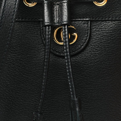 Gucci Glazed Textured Calfskin Web Small Ophidia Bucket Bag Black 9 of 11