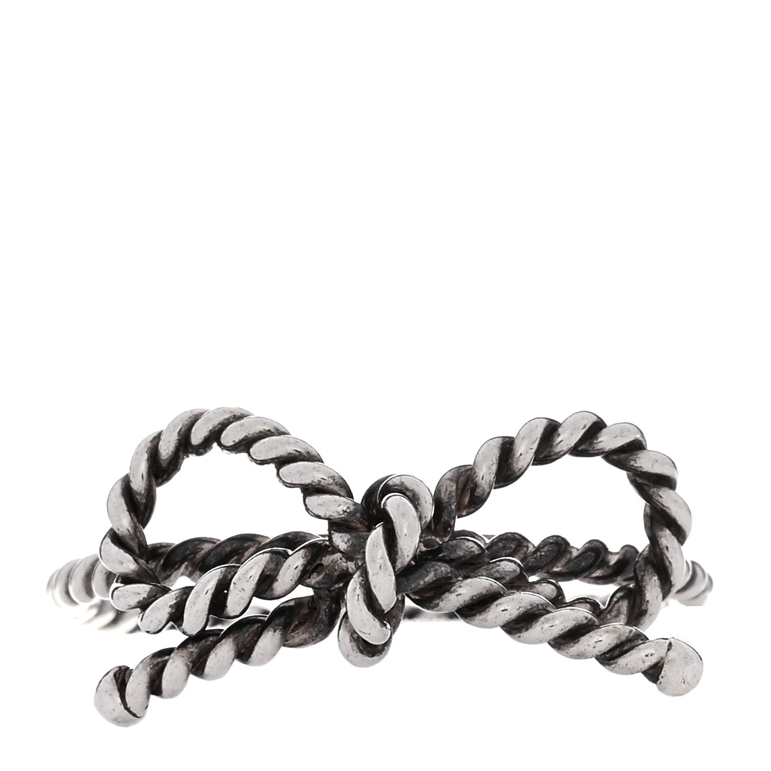 Tiffany Sterling Silver Textured Twist Bow Ring 52 6 1 of 4