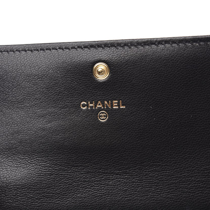 Chanel Goatskin Quilted 19 Flap Wallet Black 6 of 9