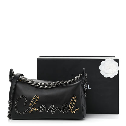Chanel Calfskin Chain 20s Signature Hobo Black 11 of 11