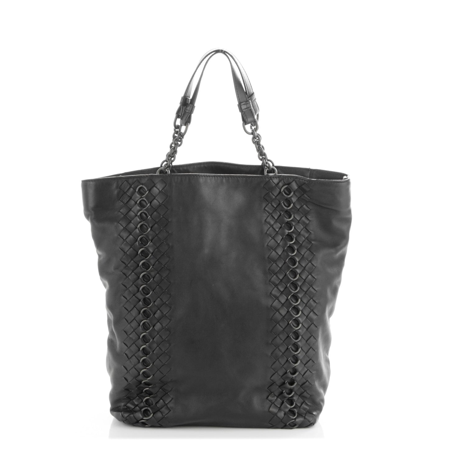 Nappa Intrecciato Grommet Tote Nero Black