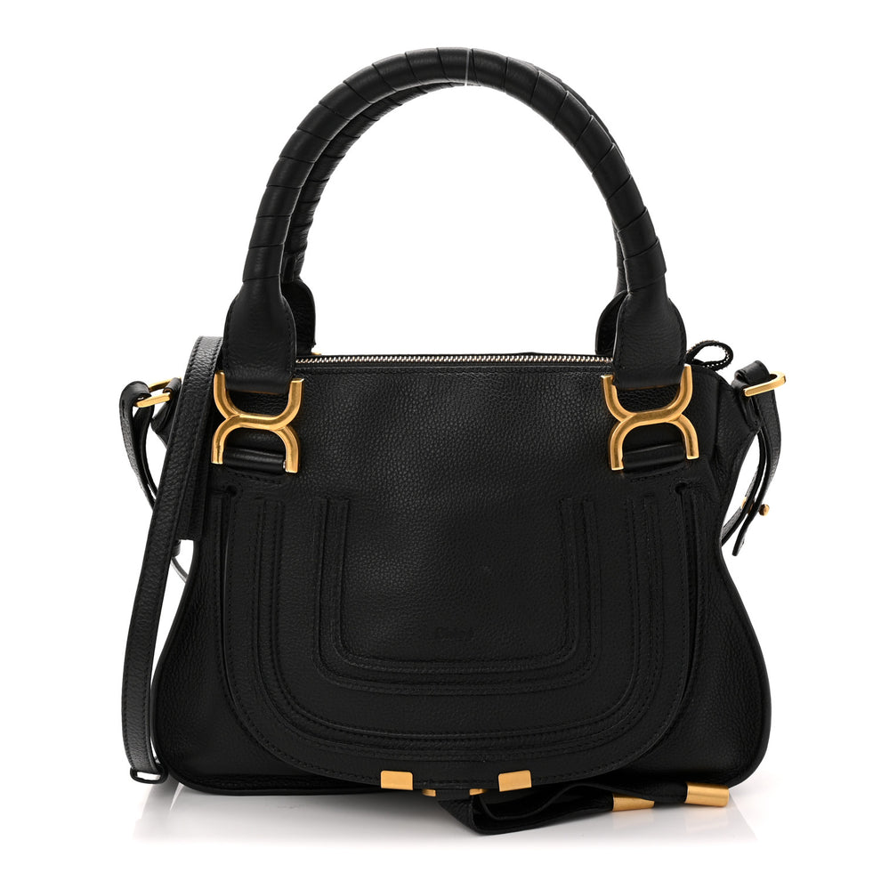 Chloe Calfskin Small Marcie Satchel Black 1807118 – FASHIONPHILE