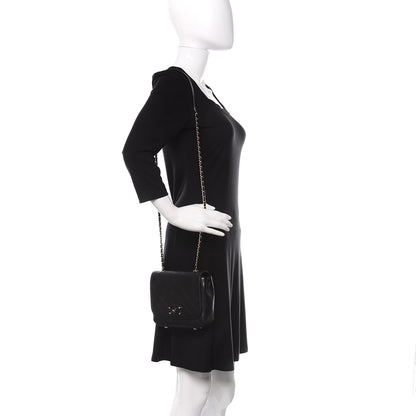 Chanel Calfskin Stitched Small Covered CC Flap Bag Black 2 of 11