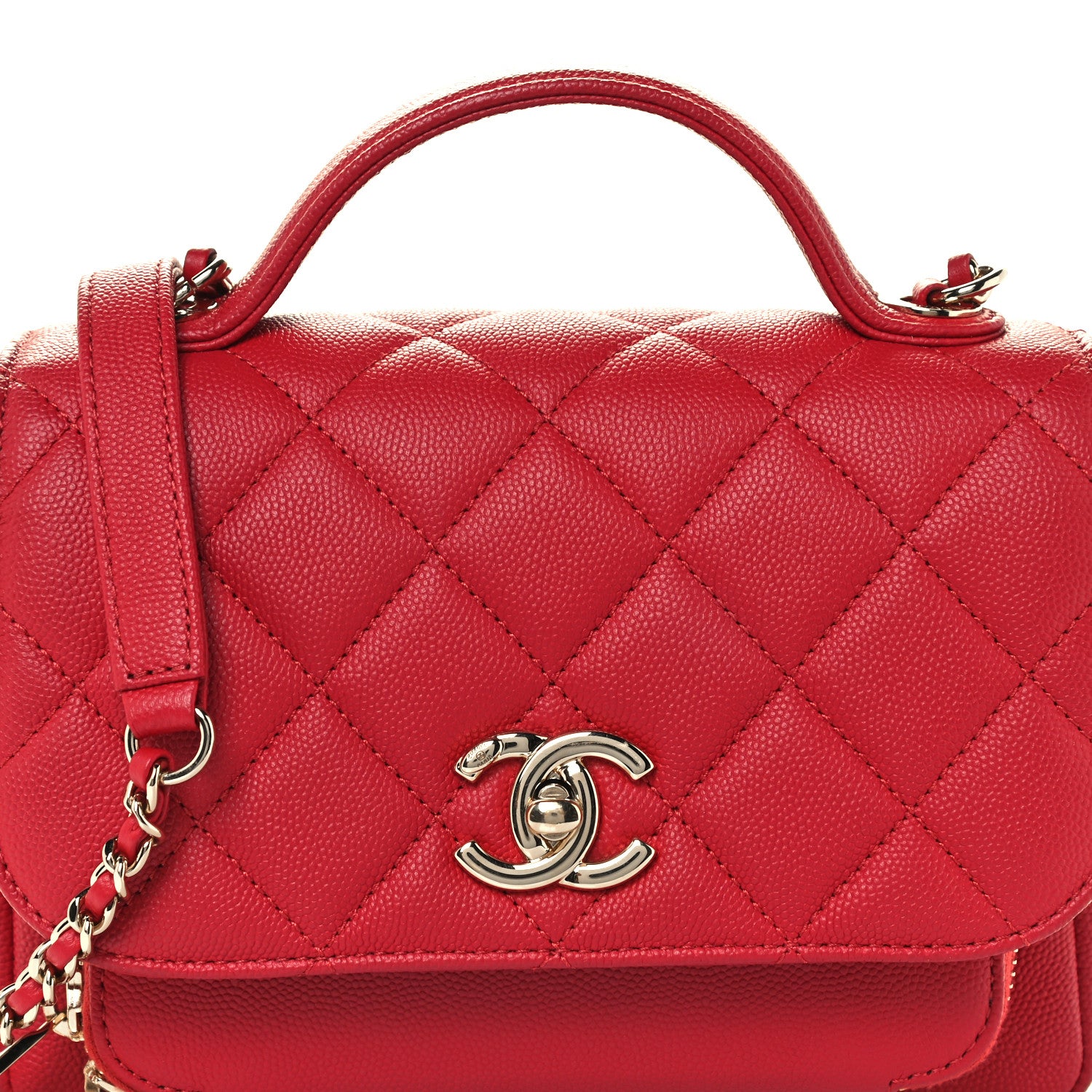 Chanel Caviar Quilted Small Business Affinity Flap Red 7 of 10