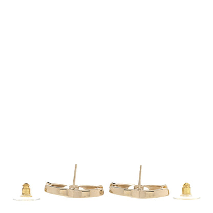 Chanel Crystal CC Large Stud Earrings Gold 3 of 5